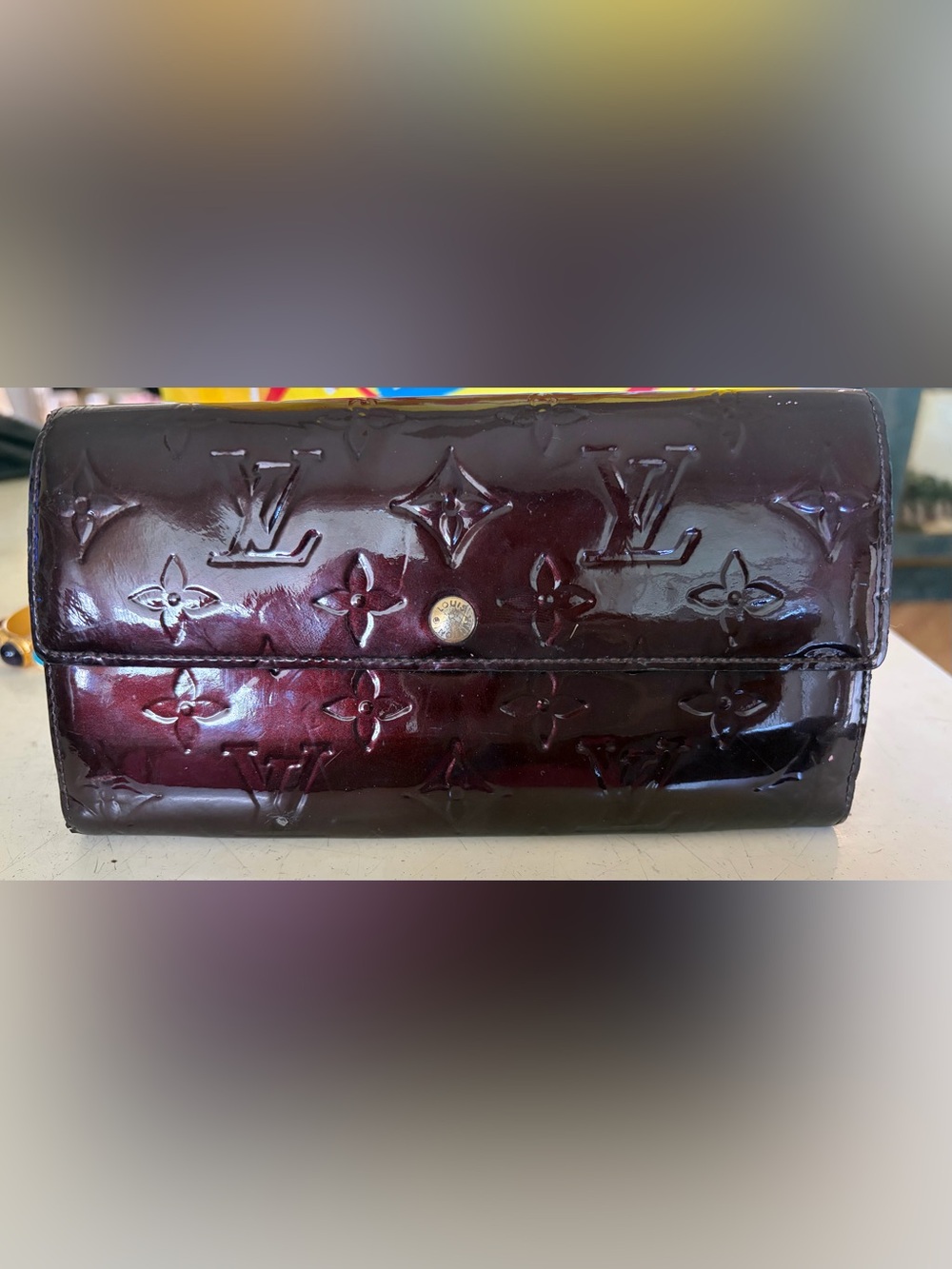 Louis Vuitton Vernis Patent Leather Wallet in Bordeaux Aunthentic Preloved